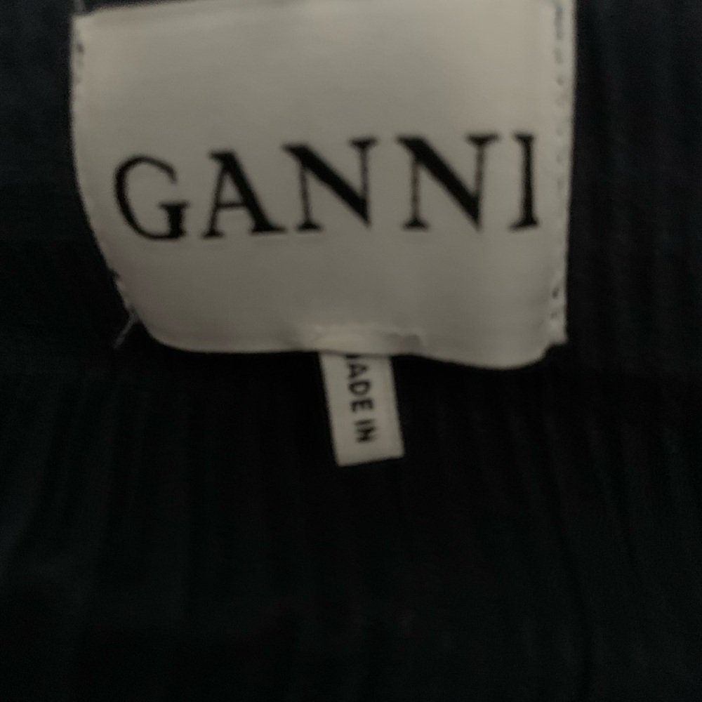 Ganni Navy Pleated Top - Picture 5 of 11